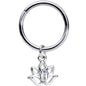 16G 3/8 Clear CZ Gem Lotus Flower Dangle Hinged Segment Ring