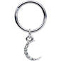 16G 3/8 Clear Gem Sliver of Moon Dangle Hinged Segment Ring