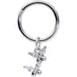 16G 3/8 Clear CZ Gem Fluttering Butterflies Hinged Segment Ring