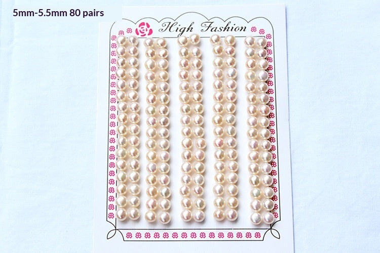 Half-hole Aurora-colored Natural Freshwater Flat-round White Pearls