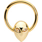 16G 3/8 Clear Gem Gold Tone Alien Invader Hinged Segment Ring