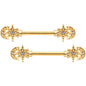 14G 9/16 Clear Gem Gold Tone Holiday Star Barbell Nipple Ring Set
