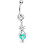 Clear Gem Glow in the Dark Pineapple Dangle Belly Ring