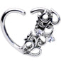 16G 3/8 Clear CZ Gem Abstract Hearts Left Heart Closure Ring