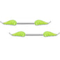 14G 9/16 Glow in the Dark Green Leaf Barbell Nipple Rings