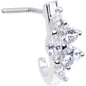 20G Clear Gem Hearts Faux Hoop L Shaped Nose Ring