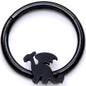 16G 3/8 Black Fantasy Dragon Hinged Segment Ring