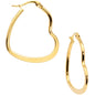 30mm Gold Tone PVD Stainless Steel Heart Hoop Earrings