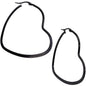 50mm Black Tone PVD Stainless Steel Heart Hoop Earrings