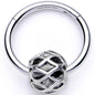 16G 3/8 Geometric Pattern Bead Hinged Segment Ring