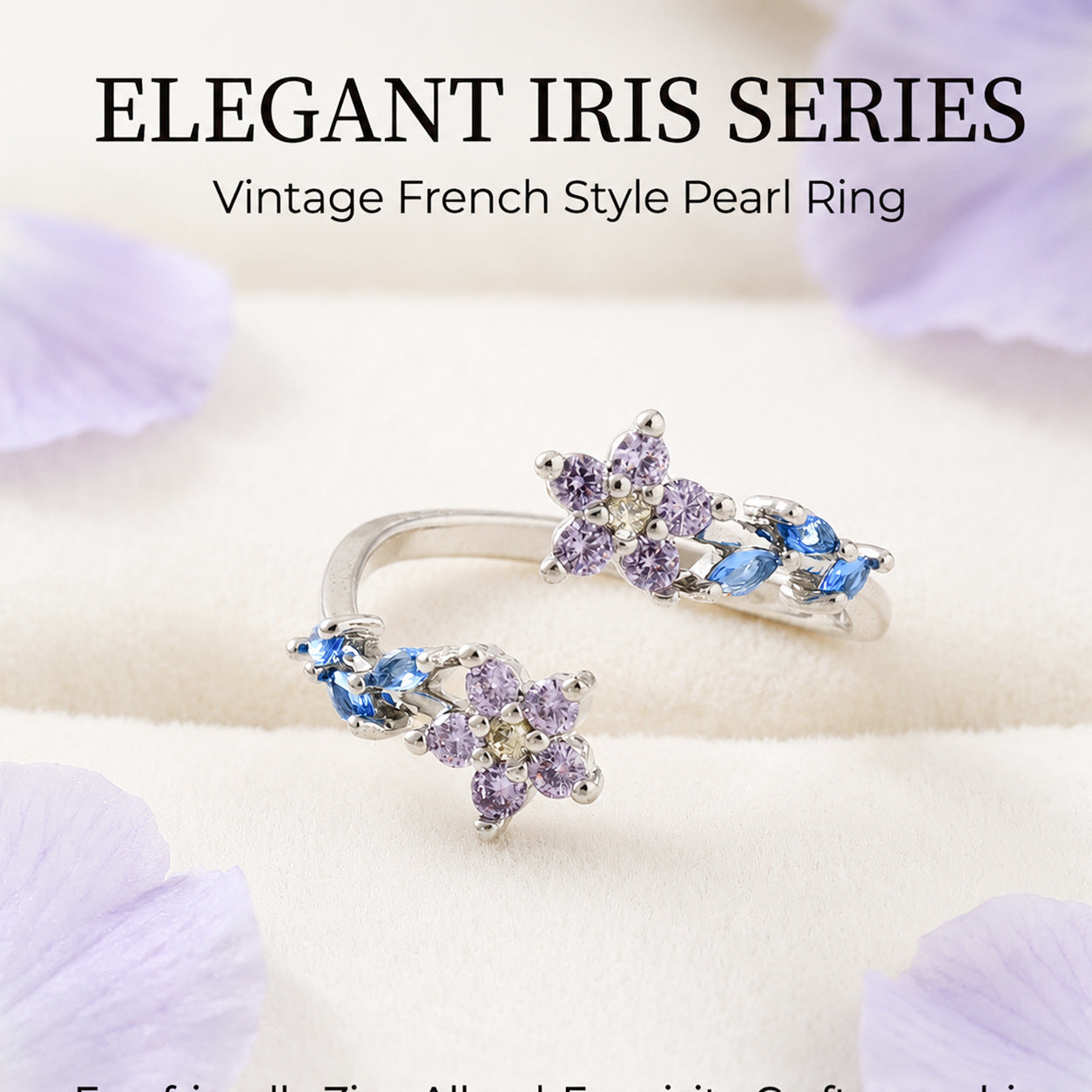 Exquisite And Elegant Flower Cluster Ring For Women