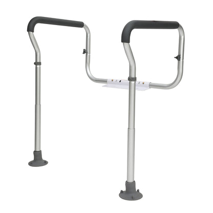 Toilet Safety Rail Frame Aluminum 300 LB Adjustable Width Height Padded Arms