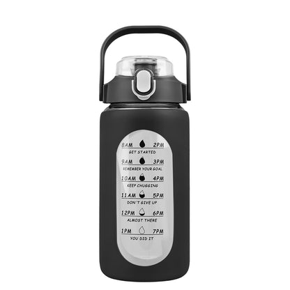 34Oz Glass Water Bottle Sports Water Bottle Motivational Water Bottle Water Intake Tracker Bottle with Straw Time Marker Silicone Sleeve Handle for Gy