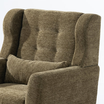 Accent Chair Chenille Olive Green Rubberwood Legs 28x29x38 In 275 LB
