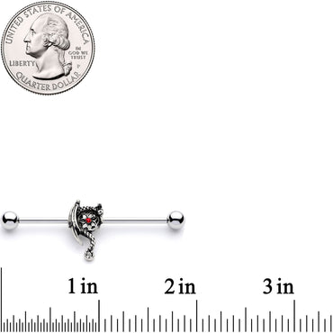 14G Red Gem Dragon Hoard Industrial Barbell 38mm