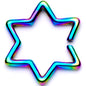 16G 5/16 Rainbow Hexagram Star of David Closure Ring