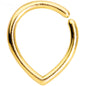 16G Gold Tone Teardrop Closure Ring