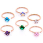 20G 5/16 Pastel Gem Rose Gold Tone Nose Hoop Set of 6