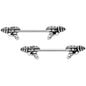 14G 9/16 Aurora Gem Mystery Ray Gun Barbell Nipple Ring Set