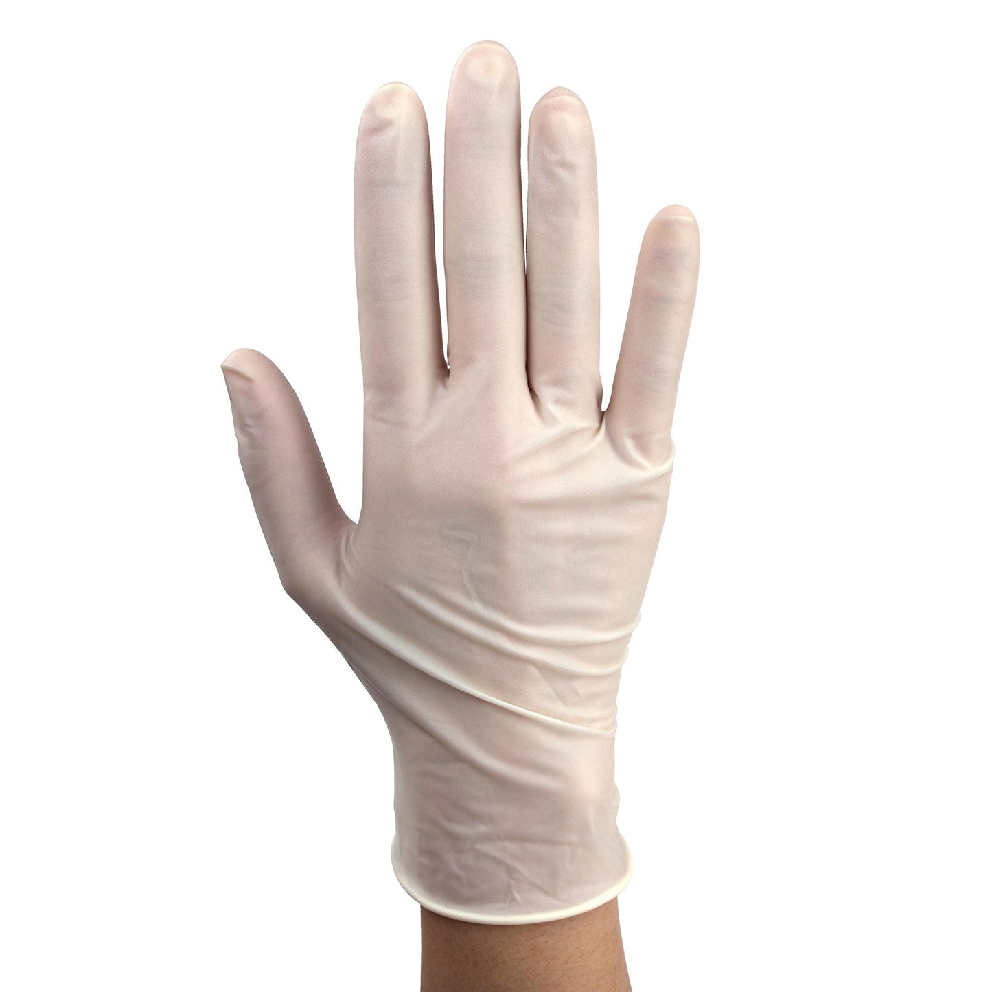 Dynarex Powder-Free Plus Latex Exam Gloves, PolyLined, White - Small, 100ea/bx, 10bxs/cs (1000 Count)