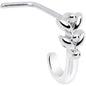 20G Twin Tulips Flower Faux Hoop L Shaped Nose Ring