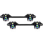 14G 9/16 Aurora Gem Black Bumblebee Barbell Nipple Ring Set