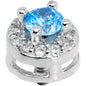 14G Light Blue CZ Two Tier Externally Threaded Dermal Anchor Top