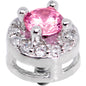 14G Clear Pink CZ Two Tier Externally Threaded Dermal Anchor Top