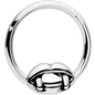 16G 3/8 Halloween Vampires Kiss Fangs Hinged Segment Ring