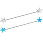 16G Clear Blue CZ Gem Stars Industrial Barbell Bonus Pack Set