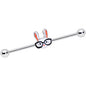 14G Nerdy Easter Bunny Industrial Barbell 38mm