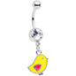 Clear Gem Yellow Easter Chick Dangle Belly Ring