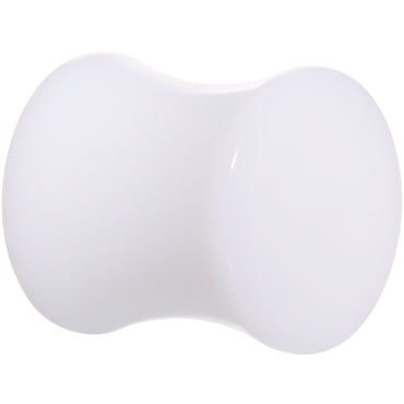 0G White UV Reactive Acrylic Saddle Plug Set