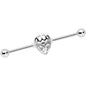 14G Clear CZ Gem Openwork Alien Industrial Barbell 38mm