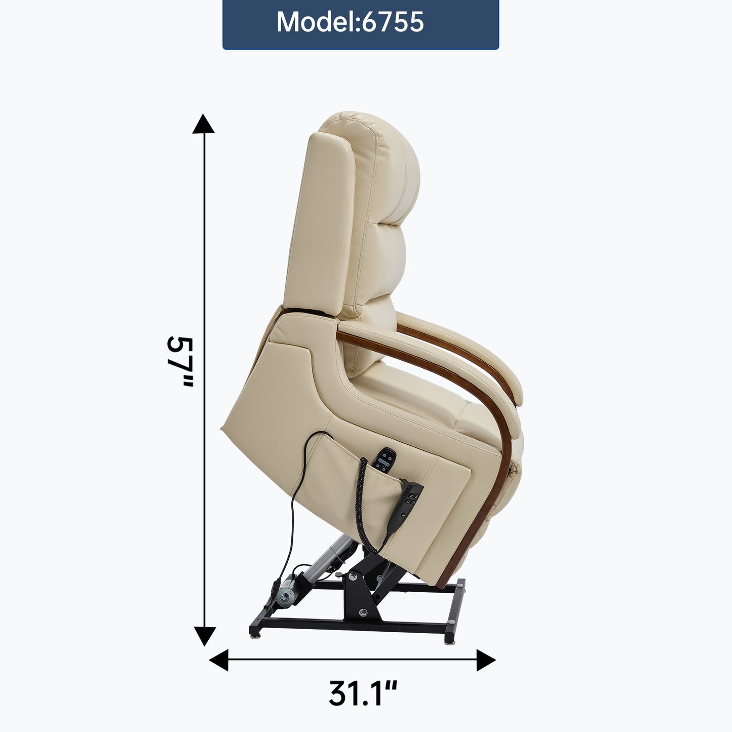 Lift Recliner Chair Power Chenille Beige Heat Massage 350lb