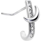 20G 3/16 Clear CZ Gem Sliver Moon Faux Hoop L Shaped Nose Ring