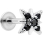 16G 5/16 Black Gem Compass Star Labret Monroe Tragus