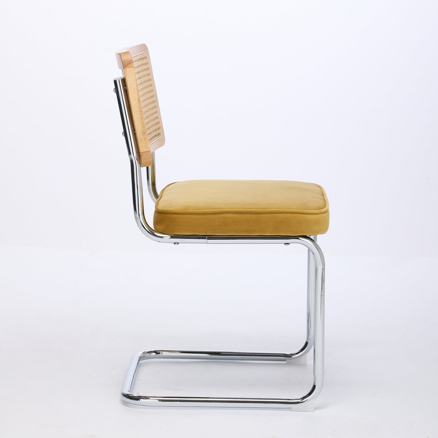 Mid Century Modern Dining Chairs Set of 2, Velvet Accent Chairs with Natural