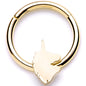 16G 3/8 Gold Tone Unicorn Hinged Segment Ring