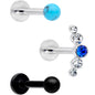16G 5/16 Faux Turquoise Ball Internally Threaded Labret Set of 3