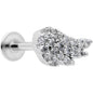 16G 5/16 Clear CZ Gem Angels Wing Labret Monroe Tragus