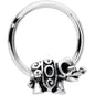 16G 3/8 Festive Elephant Hinged Segment Ring