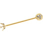 14G Clear Gem Gold Tone Bird Nest Industrial Barbell 38mm
