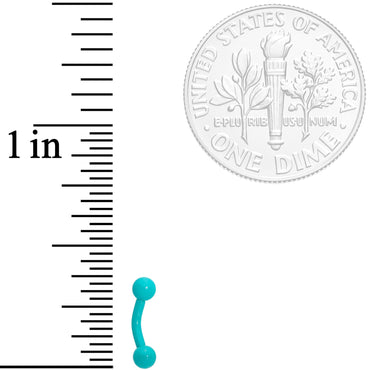 16G 1/4 Teal Acrylic Curved Eyebrow Ring