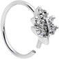 20G 5/16 Clear CZ Gem Maple Leaf Nose Hoop