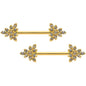 14G 9/16 Clear CZ Gem Elegant Triangle Nipple Ring Set