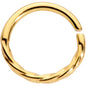 16G 3/8 Gold Tone Simply Twisted Closure Ring