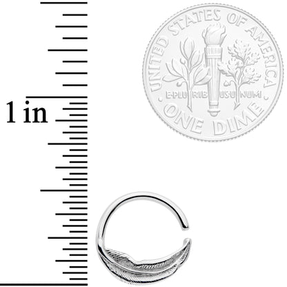 16G 3/8 Falling Feather Seamless Circular Ring