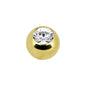 Solid 14K Yellow Gold Cubic Zirconia Replacement Ball 4.5mm - 14G