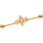 14G Clear CZ Gem Pink Orb Fit for a Queen Industrial Barbell 38mm